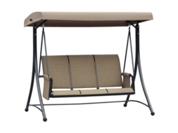 Baloiço de Varanda 3 Lugares com Dossel Solar banco com prateleira alumínio (196x128x172cm) envio rápido | S/MARCA