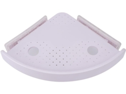 Organizador Triangular Para Banheiro, Em Plástico Branco, Fácil De Instalar, Com Sistema De Drenagem