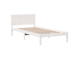 Conjunto 1 Estrutura Da Cama Vidaxl Branco Madeira De Pinho Maciça (90 X 190 Cm)