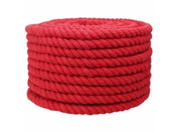 Vidaxl Corda De Algodão 16 Mm 50 M Vermelho 100% Algodão