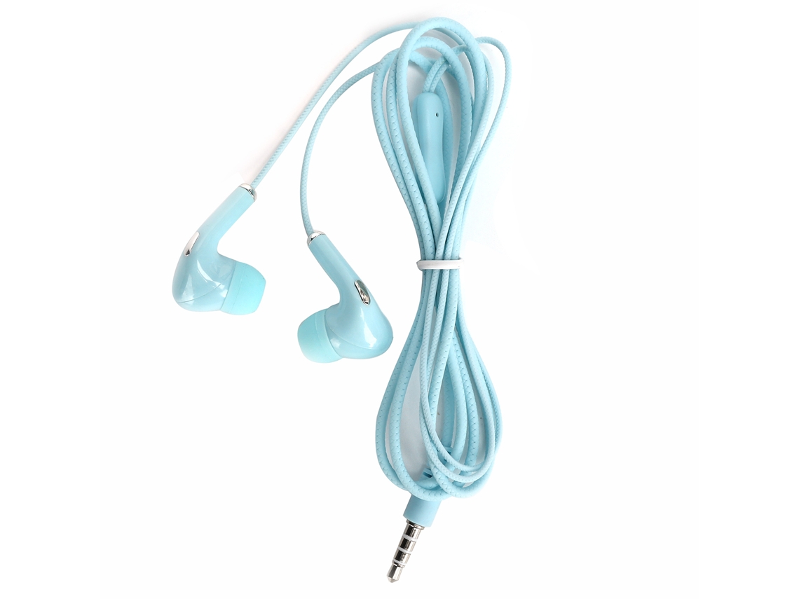 Mali fone de Ouvido Intra auricular com Fio 3.5mm Hifi Bass com Microfone para Esportes Música Azul