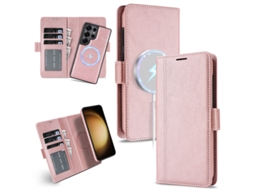 Capa Para Samsung Galaxy S26 Magnética Em Couro Pu Compatível Com Magsafe Rosa Czhhmart