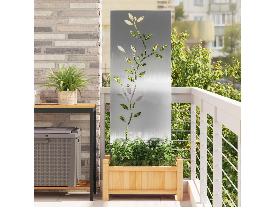 Vidaxl Tela De Privacidade Para Jardim Floral Prateado 50 X 140 Cm
