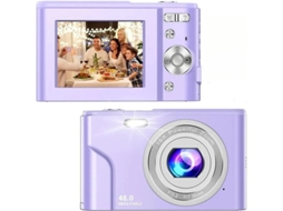 Câmera digital HD Yizhood de 24 polegadas e 48 MP, roxa, câmera compacta portátil