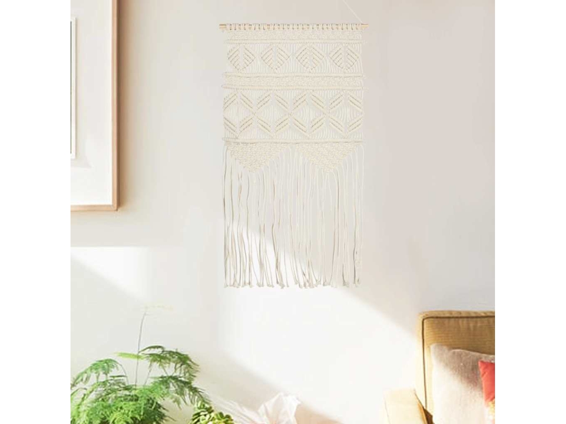 Vidaxl Suporte De Parede Em Macramé 40x80 Cm Algodão