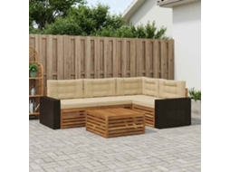 Vidaxl Conjunto De Sofás Para Exterior 5 Pcs Natural E Bege