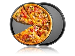 2026 moldes para Hornear Pizza de 12 Pulgadas 2 Piezas, Molde Antiadherente de Acero Carbono para Pizza, Pasteles Y Galletas