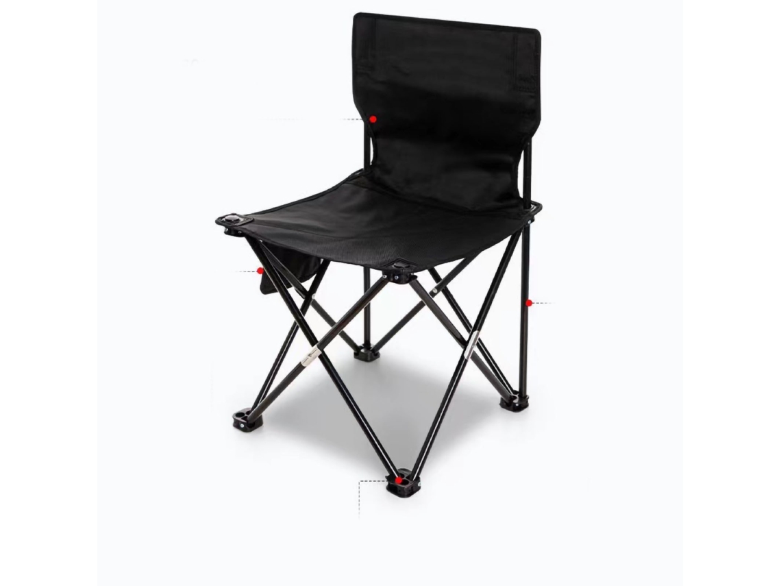 Cadeira de camping em tecido Oxford, estrutura de ferro, para lazer na praia e piqueniques, preta, 39x39x65cm | AQUAFORGE | AQUAFORGE
