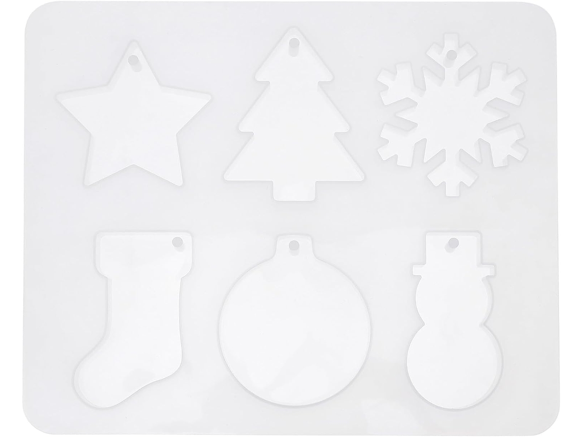 Molde De Silicone Branco Para Pingente Diy, Boneco De Neve