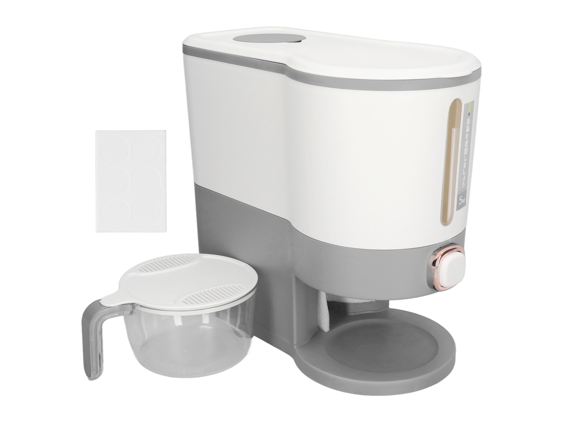 Dispenser de Arroz Selado com Tampa Alimentar para Grãos e Legumes Secos Casa Cinza Claro Pp S/MARCA