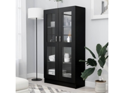 Vidaxl Armário Vitrine 82,5x30,5x150 Cm Derivados De Madeira Preto