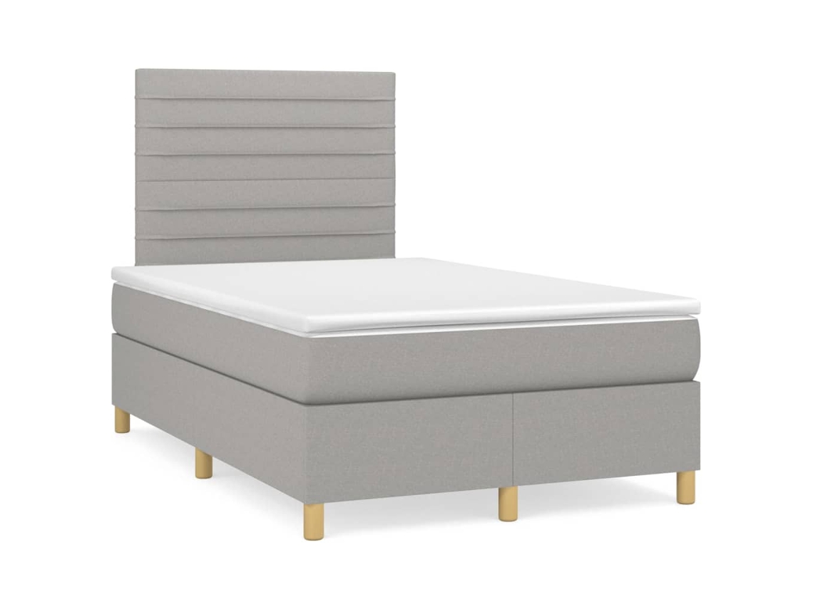 Cama com Molas/colchão 120x200 Cm Tecido Cinza claro MAISON EXCLUSIVE