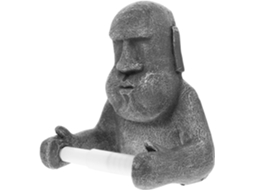 Porta Papel Higiênico Criativo Em Resina Com Estátua Moai, Suporte Resistente E Que Não Deforma, Ideal Para Banheiro Ou
