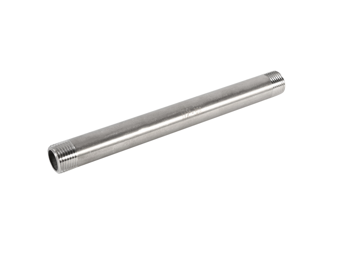 Adaptador De Tubería Roscado Macho X Macho Bsp De Acero Inoxidable (1/2")