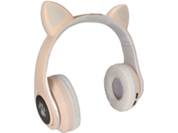 Fone De Ouvido Com Orelhas Gato Brilhantes, Fone De Ouvido Sem Fio Fofo Para Crianças Com Protetores Auriculares