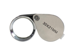 Lupa de Joalheiro, Lente Ocular de Aumento 30 X 21 Mm para Joias e Antiguidades, Lupa de Bolso 30x, Lente Dobrável, Lupa Botânica BRILVIBERA