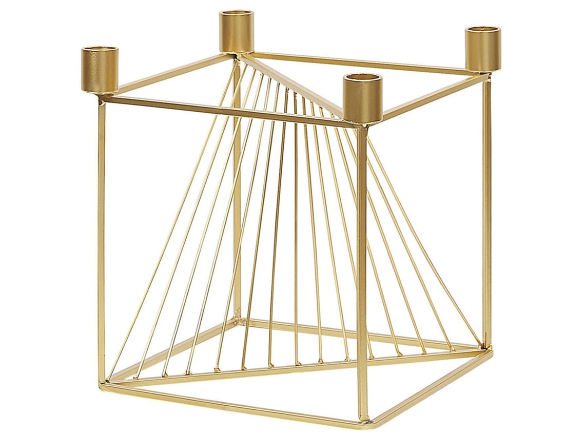 Candelabro Mindoro 23 Cm Metal Dourado