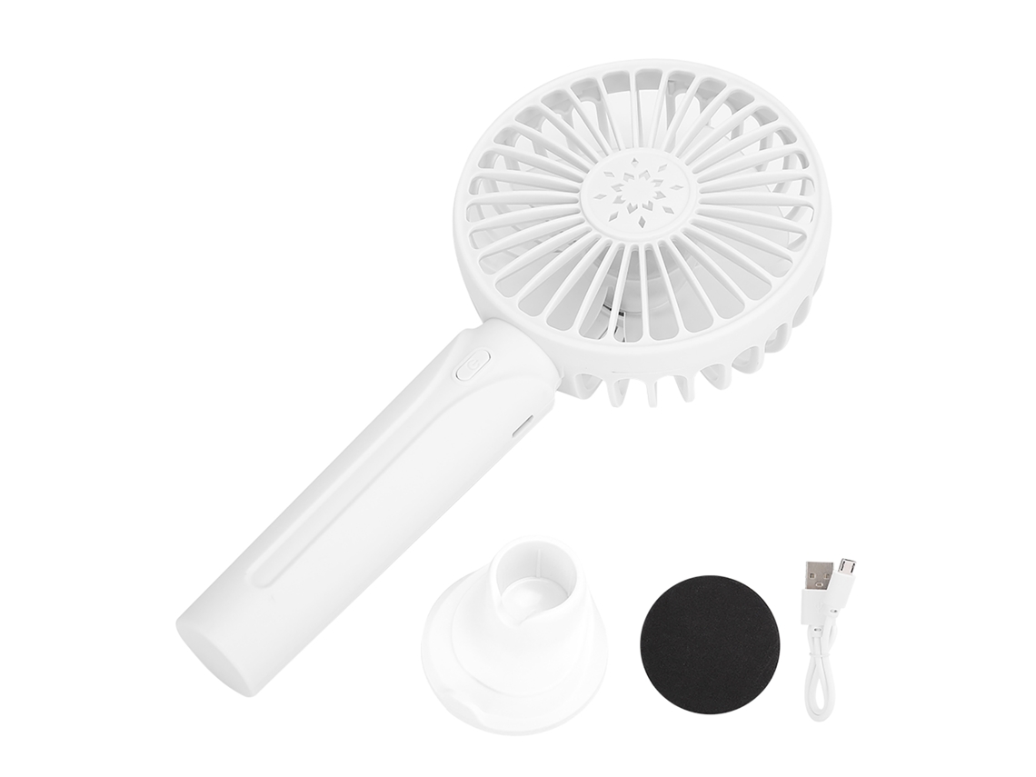 Ventilador Usb (carregamento Portátil, Desktop E De Mão) Branco
