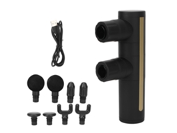Massageador elétrico de dupla cabeça para músculos, ideal para exercícios físicos, relaxamento profundo dos tecidos e alívio de dores corporais. Brilvibera