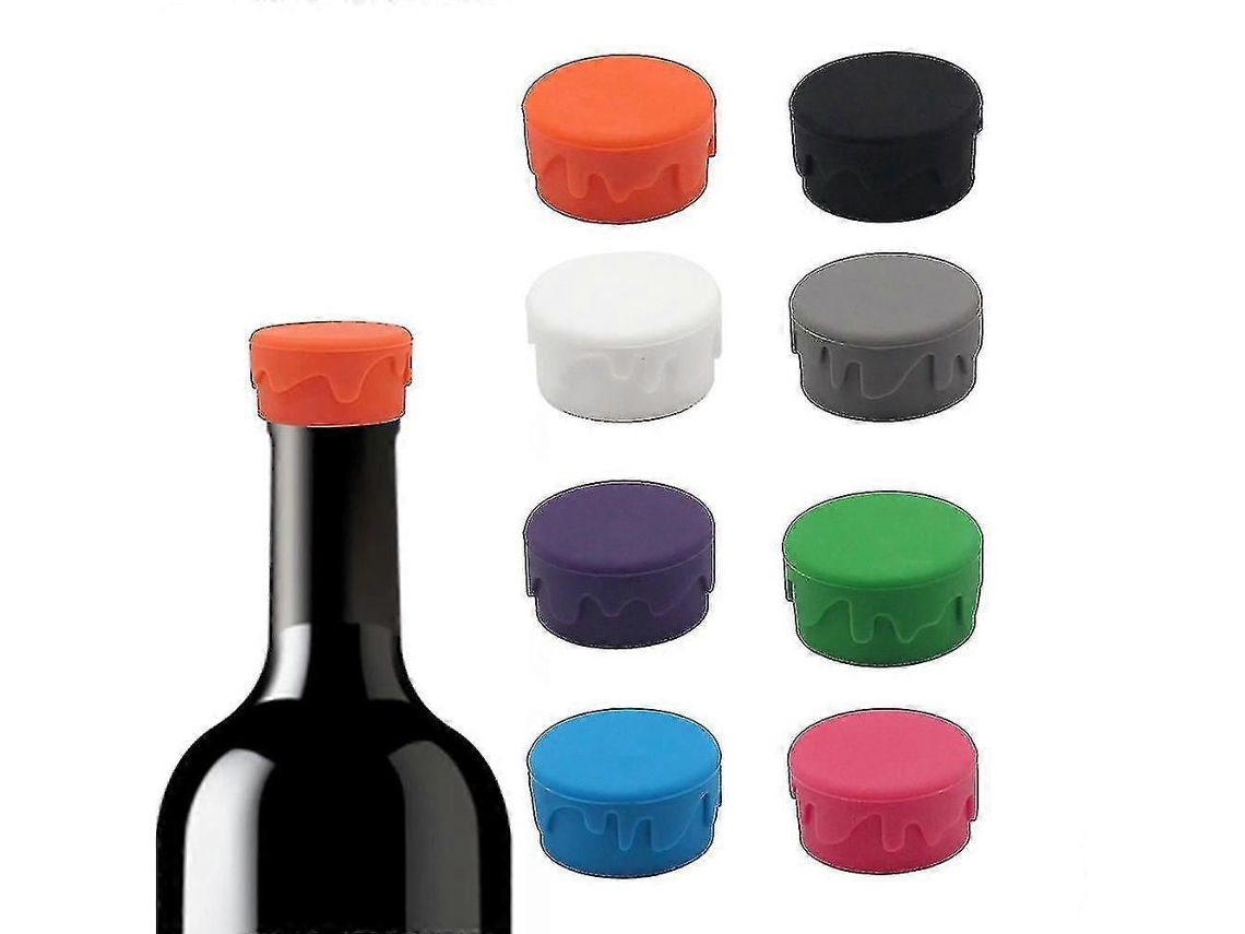 8 Rolhas De Vinho Reutilizáveis Em Silicone