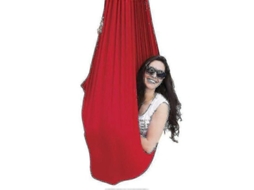 2026 hamaca Y Cesta para Yoga Aéreo para Flexibilidad Y Alivio Del Dolor, 150x280 Cm, Color Rojo, Con Accesorios Completos.