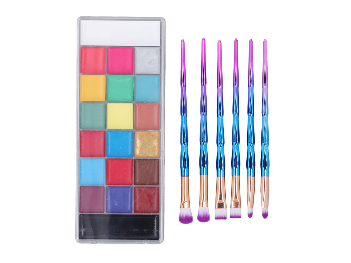 Set De Pintura Corporal De Pigmento Soluble Em Água Com 20 Cores E Pinceis