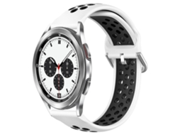 Pulseira Esportiva De Silicone Perfurada E Respirável Para Samsung Galaxy Watch 4 Classic 42mm X 20mm.