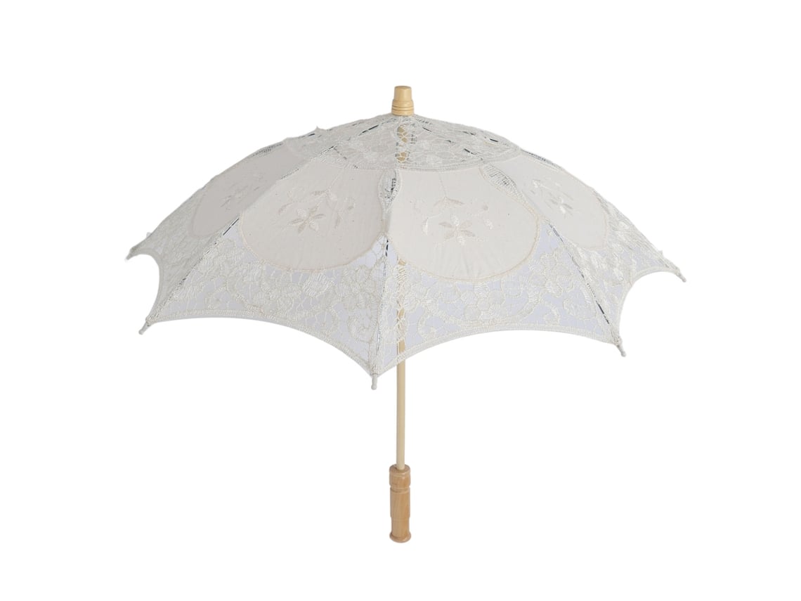 Guarda chuva de Renda Bege para Decoração e Fotografia de Casamento