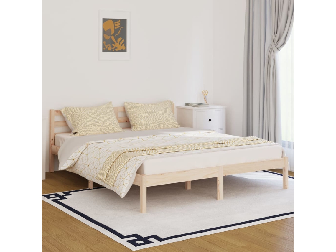 Estrutura De Cama 160x200 Cm Pinho Maciço