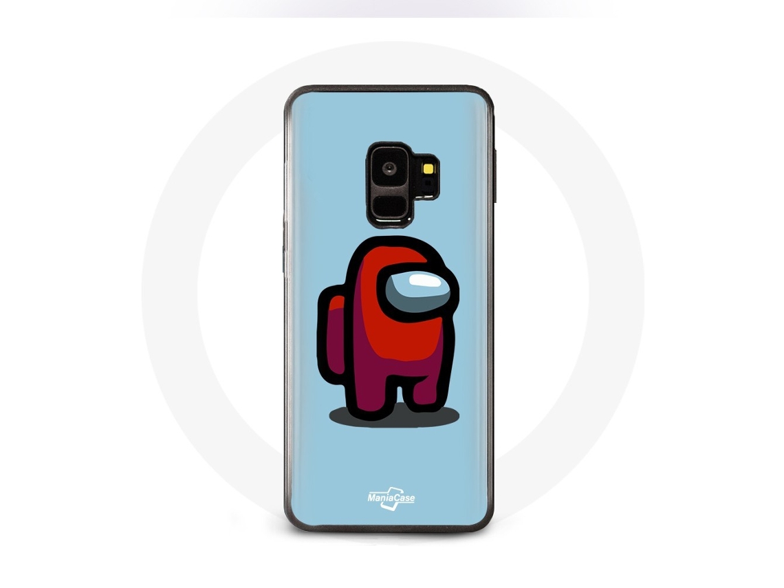 Capa para Samsung Galaxy S9 plus Among Us videogame Fundo azul