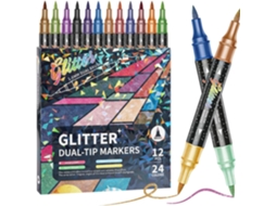 Canetas Marcadoras Com Glitter, Ideais Para Adultos E Crianças. 12