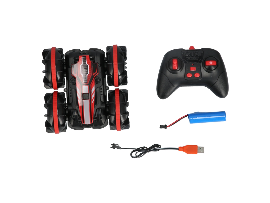 Ats coche Teledirigido Anfibio 4wd 2.4ghz Off Road Recargable Usb com Rotação 360° Vermelho