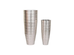 Conjunto de 2 Vasos de Metal Prateado, 51x51x122cm ALEXANDRA HOUSE LIVING