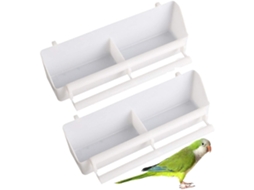 Bowls Plásticos Para Aves Comida E Água Gaiola Branco