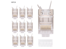 Aetheria 10 Pcs Conectores Rj45 Blindados Cat7 30gip para Cabo Ethernet Rede Servidor 8p8c