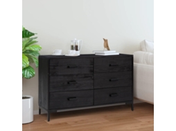 Vidaxl Aparador 110x35x70 Cm Pinho Maciço Preto