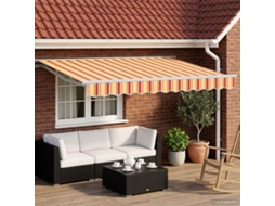 Vidaxl Estrutura De Toldo Manual Com Leds Amarelo E Laranja 2,5 X 2 M