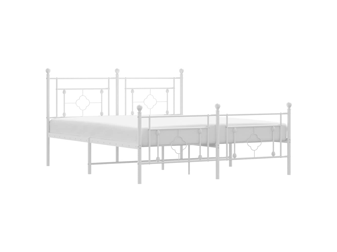 Estrutura de Cama com Cabeceira e Pés Metal Branco MAISON EXCLUSIVE 150x200 cm