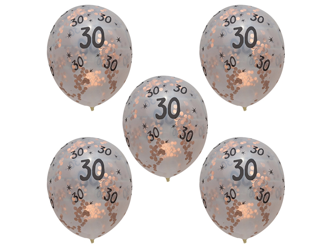 Laxiscreed Pacote Com 5 Balões De Látex Para Aniversário De 30, 40 Ou 50 Anos, Decoração Rosa E Vermelha