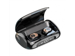 Auriculares Bluetooth True Wireless Portáteis Compa Visor Digital Baixa Latência Bateria de Longa Duração Redução de Ruído Inteligente Preto