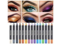 Conjunto De 15 Lápis De Sombra Waterproof Com Brilho E Efeito Glitter De Longa Duração
