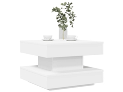 Vidaxl Mesa De Centro Rotativa A 360 Graus 50x50x34,5 Cm Branco
