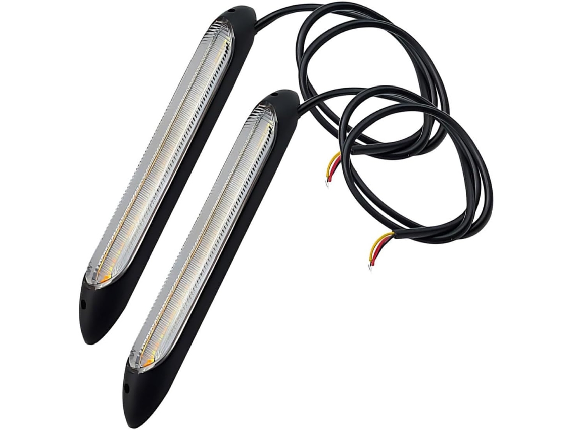 Kit De Luzes Diurnas Led Holibanna Com 2 Unidades Para Piscas Carro, Fácil Instalação, Fitas De Led Em Pvc E Silicone