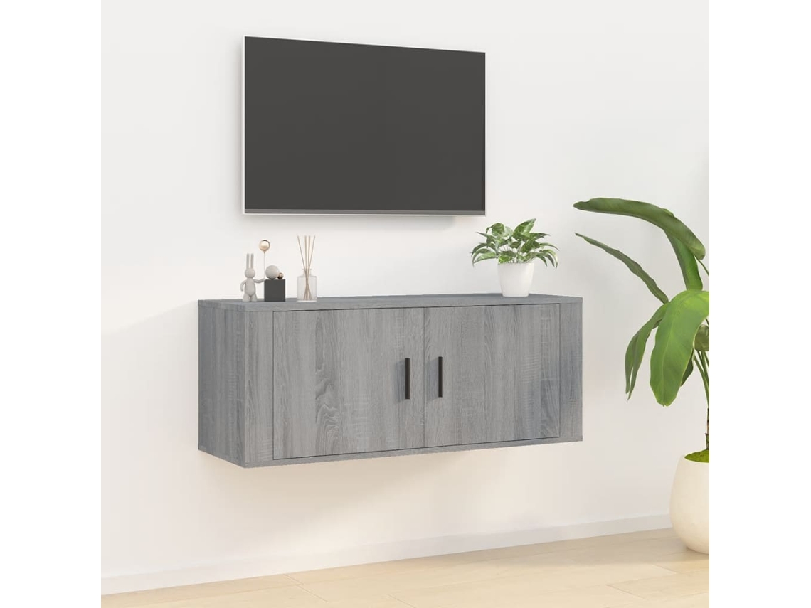 Vidaxl Móvel de Tv de Parede 100x34,5x40 Cm Cinzento Sonoma