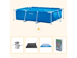 Piscina com Estrutura Retangular 220x150x60 Cm 5 peças Scb126 INTEX