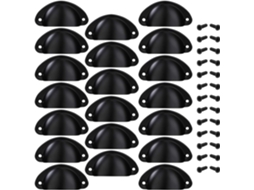 Puxador De Gaveta Em Formato De Concha, Puxador De Porta Decorativo Para Móveis, Gavetas E Armários, Parafusos, 20 Peças, Preto
