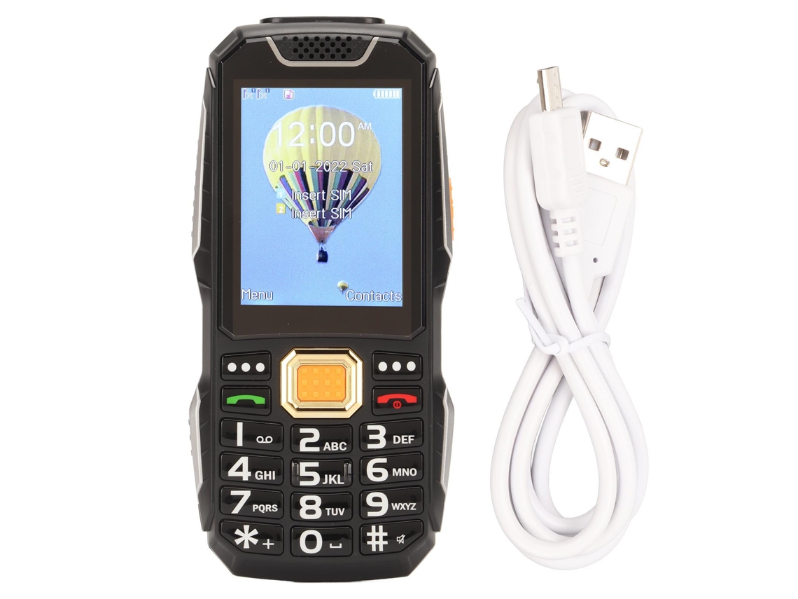 Celular Sênior 2g Com Tela Hd 2.8 Polegadas Botões Grandes 3d Cartão Duplo Lanterna Preto