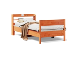 Cama Sem Colchão 75x190 cm Madeira de Pinho Maciça Castanho mel MAISON EXCLUSIVE