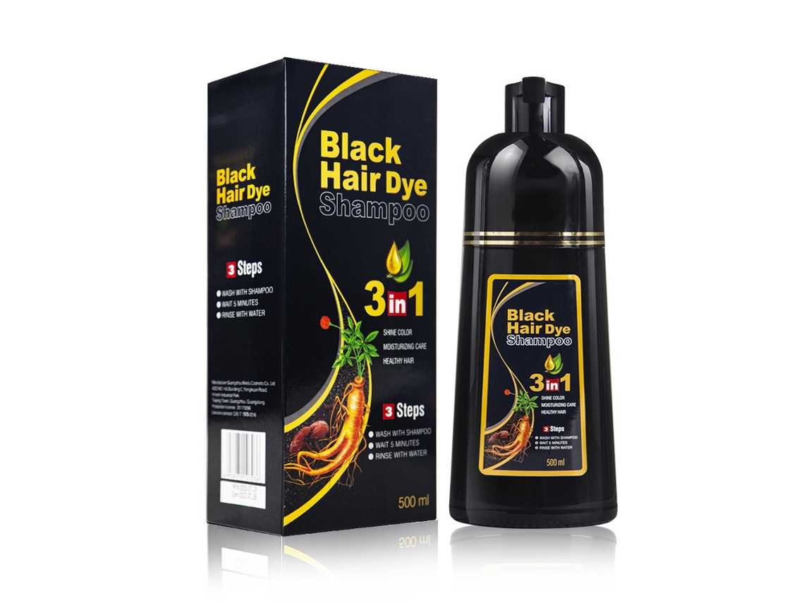 2026 champú de Coloración Capilar Herbal 500ml para Homens e Mulheres, Tintura Capilar em Champú