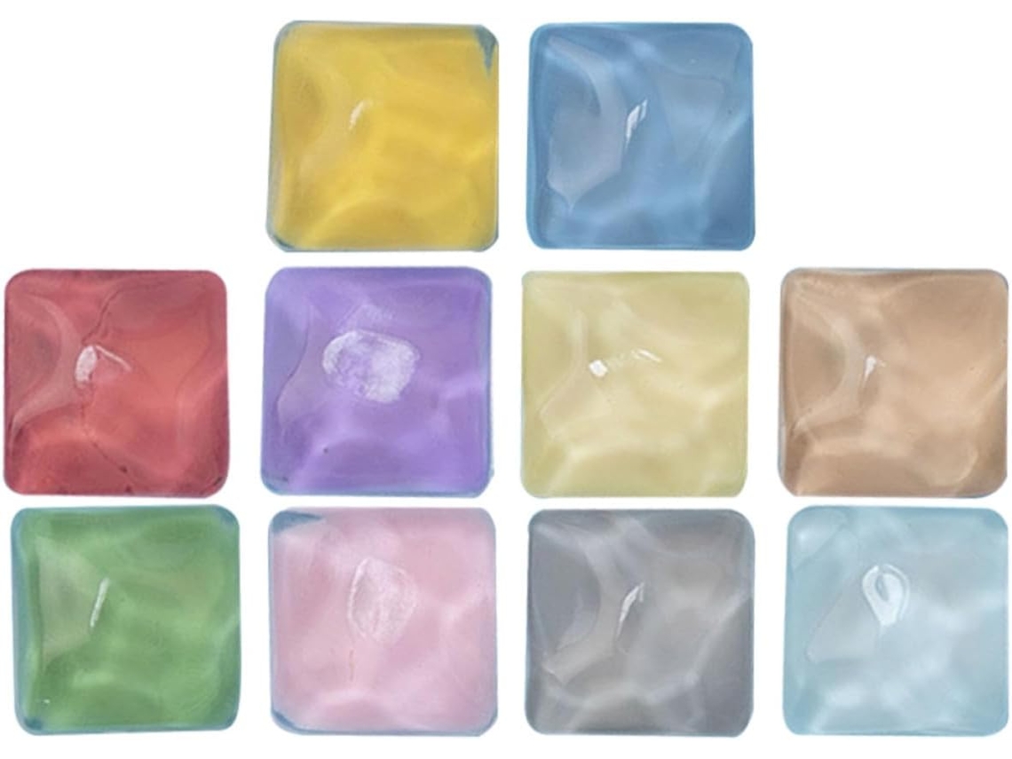 Ciieeo Conjunto De 10 Ímãs Geladeira Criativos Em Resina, Superfície Lisa E Design Quadrado, Decorativos Para Quadro
